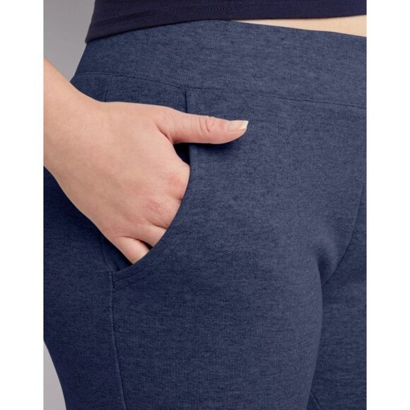 NWT Hanes EcoSmart Women's Fleece Joggers, 29" Size S‎ Color Navy Heather - Picture 3 of 10